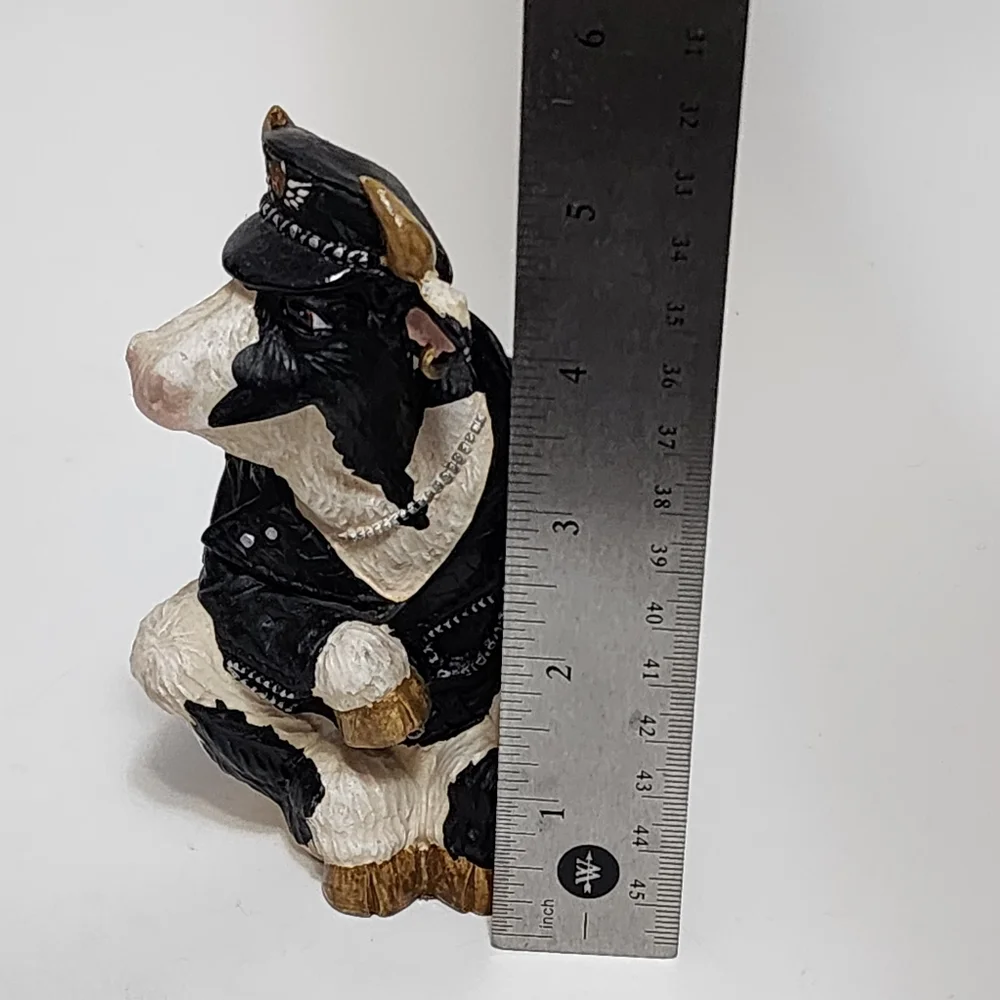Enesco Highway Holsteins Biker Cow Figurine 5
